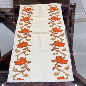 single table runner with hand embroidery 1