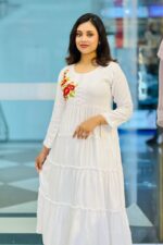 white jacquard rayon silk he gown