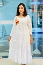 white jacquard rayon silk he gown