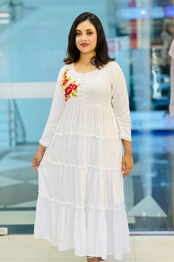 white jacquard rayon silk he gown