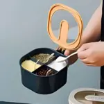 multi storage 4 section kitchen spices lid box