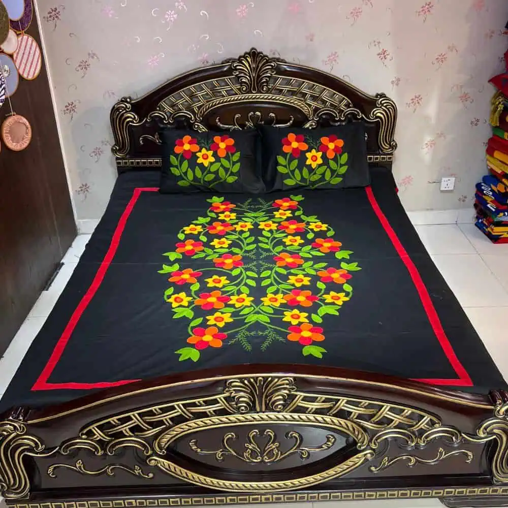 0388-72 applique bed sheet 72