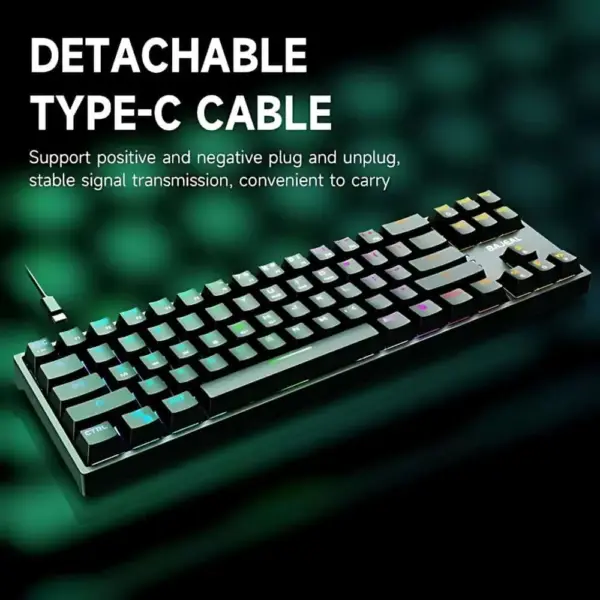 bajeal k71 wired mechanical keyboard with rgb light