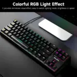 bajeal k71 wired mechanical keyboard with rgb light