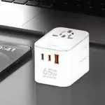 ldnio z6 3 usb ports 65w gan travel adapter