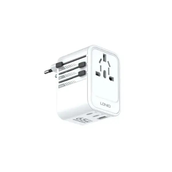 ldnio z6 3 usb ports 65w gan travel adapter