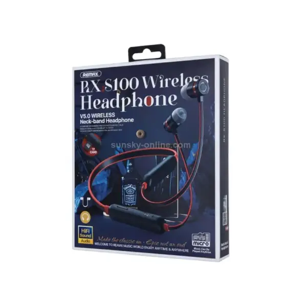 remax rx s100 wireless v5.0 neck band headphone