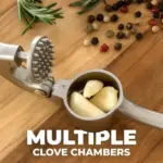 premium garlic press with soft easy to squeeze handle