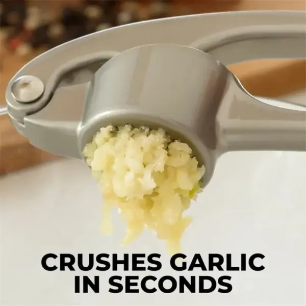 premium garlic press with soft easy to squeeze handle