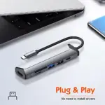 ldnio ds 56h pd100w 5 in1 usb c multi function docking station type c data hub