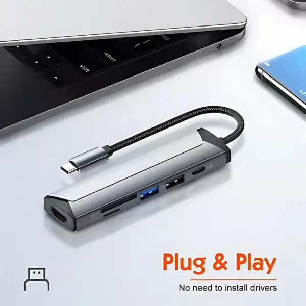 ldnio ds 56h pd100w 5 in1 usb c multi function docking station type c data hub