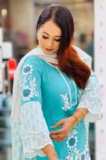 paste jacquard cotton screen printed with embroidered shalwar suit