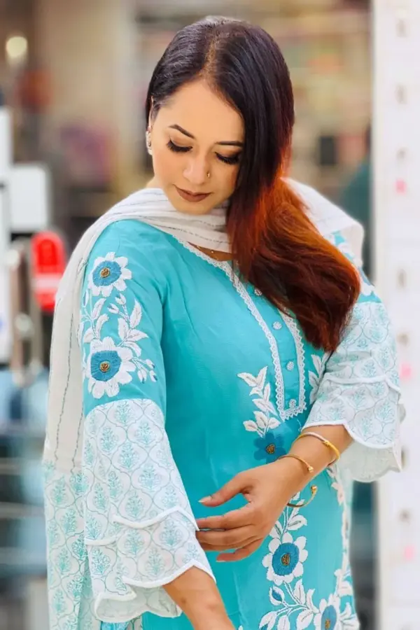 paste jacquard cotton screen printed with embroidered shalwar suit