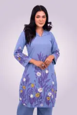 skyway blue chambray denim screen printed co ord's