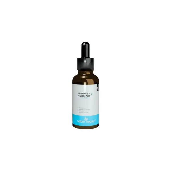 nature beauty hyaluronic 1% & glycolic acid 2% serum 30 ml