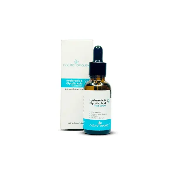 nature beauty hyaluronic 1% & glycolic acid 2% serum 30 ml