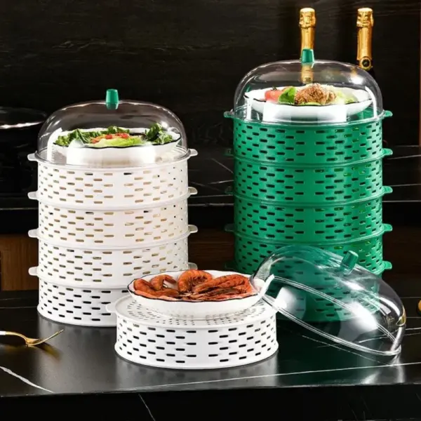 5 layer hollow vegetable and food cover for dining table
