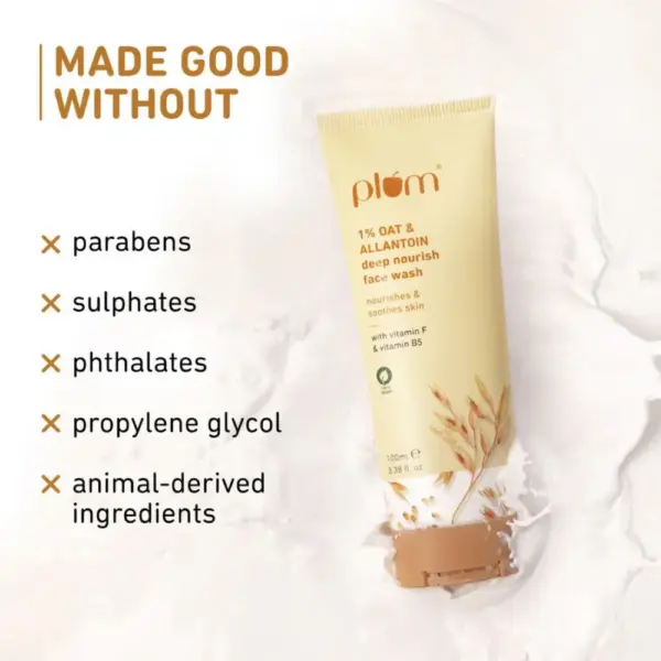 plum 1% oat & allantoin deep nourish face wash 100ml