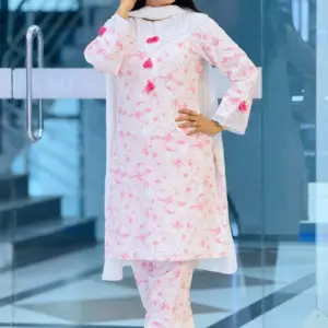 pink color printed rayon spandex tailoring co ord's