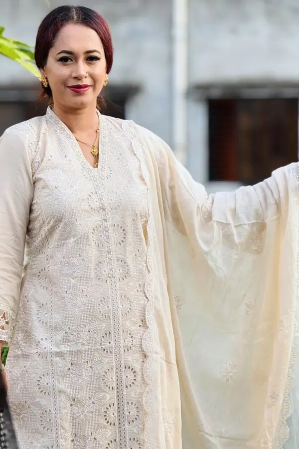 spring cotton machine embroidered shalwar suit