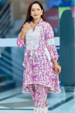multi color printed viscose co ords
