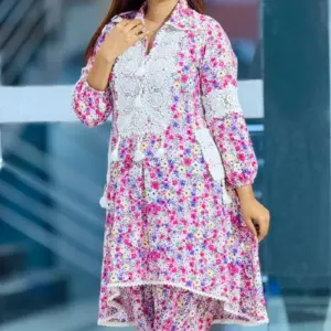multi color printed viscose co ords