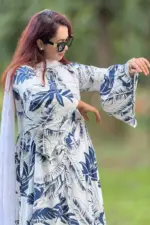 navy blue white printed viscose rtw co ords