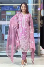spring cotton machine embroidered shalwar suit
