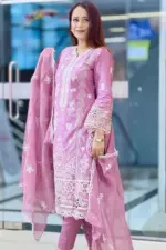 spring cotton machine embroidered shalwar suit