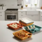 plastic snacks serving plate set 4 pcs