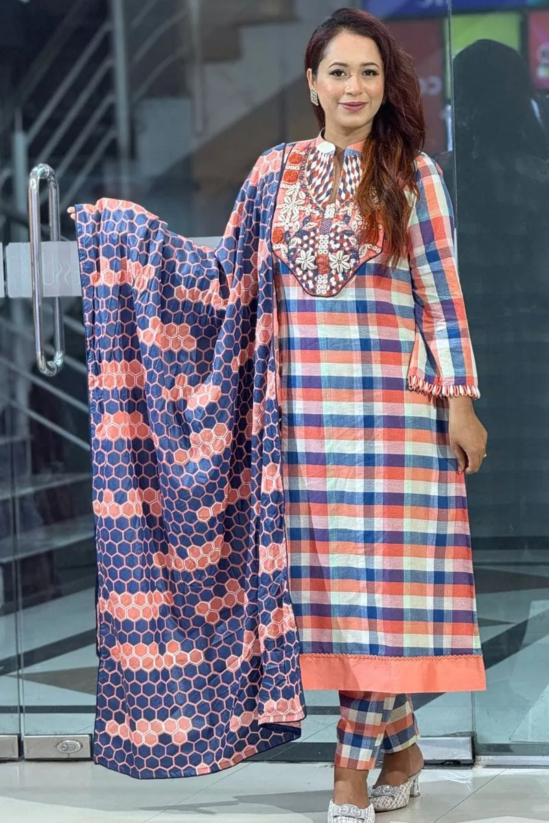multi colour cotton hand embroidered shalwar suit multi colour cotton hand embroidered shalwar suit