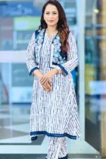 indigo silk embroiderd coaty set