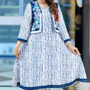 indigo silk embroiderd coaty set