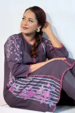 shale color viscose screen printed co ords