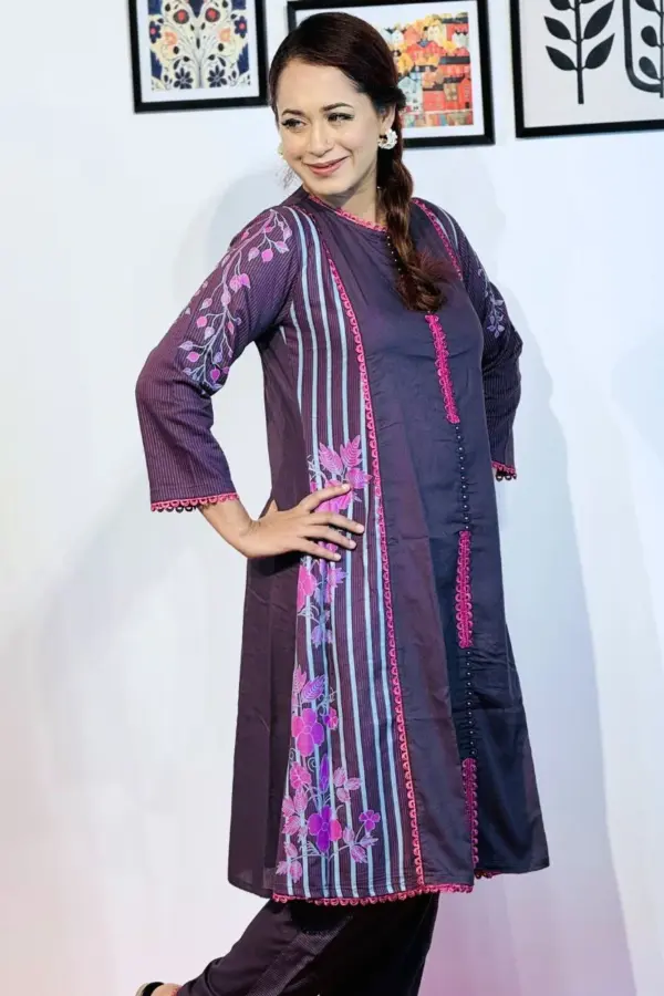 shale color viscose screen printed co ords