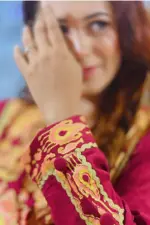 maroon color jacquard screen print co ords