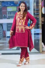 maroon color jacquard screen print co ords