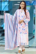 white batik viscose shalwar suit
