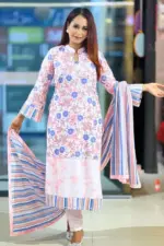 white batik viscose shalwar suit