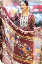 maroon cotton joypuri salwar suit