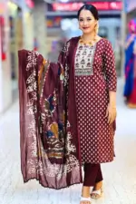 maroon cotton joypuri salwar suit