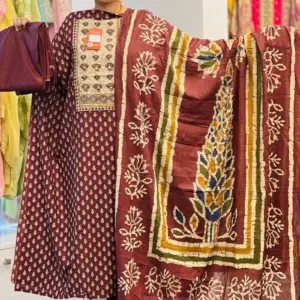 maroon cotton joypuri salwar suit 2