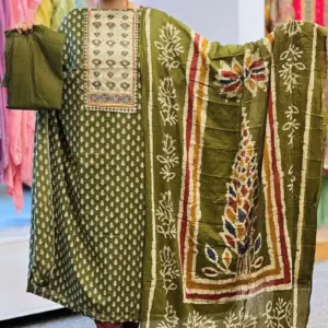 green cotton joypuri salwar suit 1