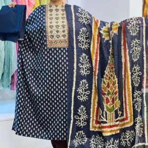 navy blue cotton joypuri salwar suit