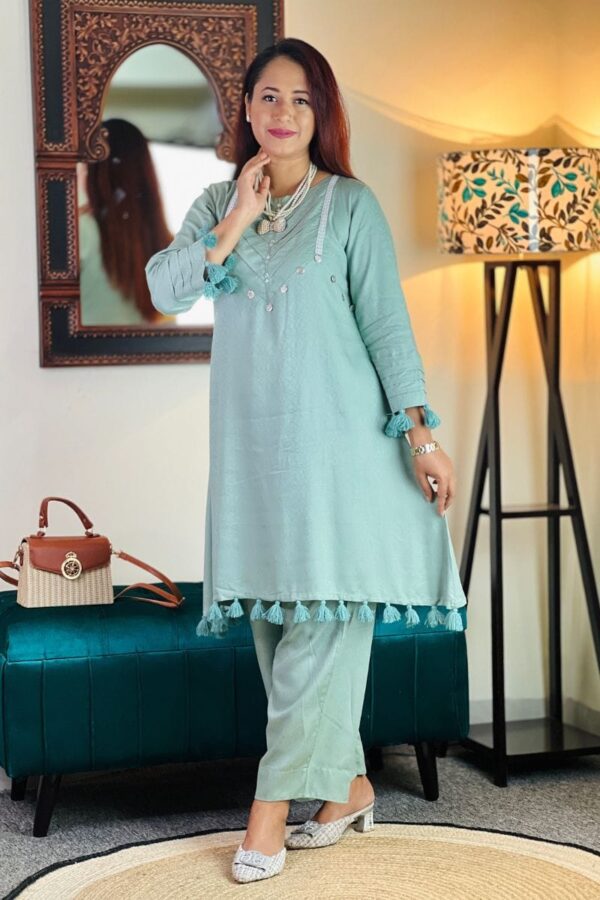 pesta green jacquard cotton co ords