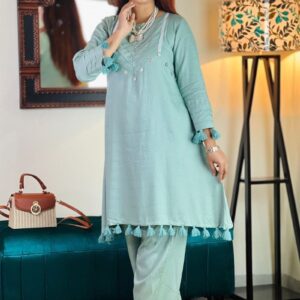 pesta green jacquard cotton co ords