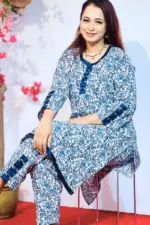 navy blue color remi cotton & chosa fabric co ords