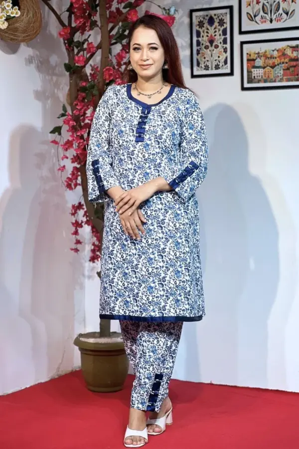 navy blue color remi cotton & chosa fabric co ords