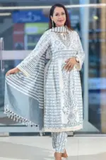 ash screen printed viscose shalwar suit