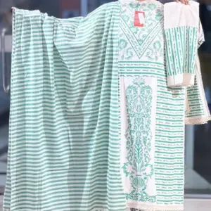 light green screen printed viscose shalwar suit
